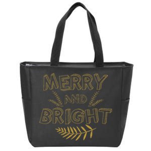 Merry And Bright Christmas Cute Christmas Zip Tote Bag