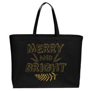 Merry And Bright Christmas Cute Christmas Cotton Canvas Jumbo Tote