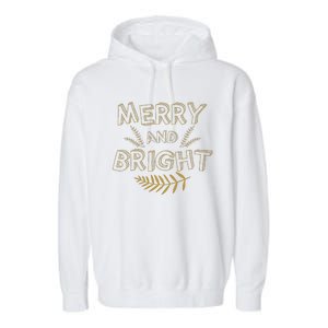 Merry And Bright Christmas Cute Christmas Garment-Dyed Fleece Hoodie