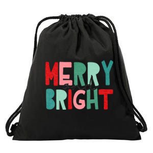 Merry And Bright Christmas Drawstring Bag