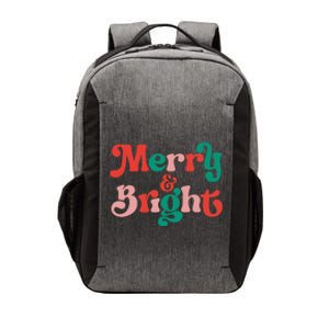 Merry And Bright Christmas Wavy Retro Christmas Xmas Holiday Vector Backpack