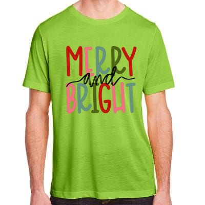 Merry And Bright Christmas Cute Long Sleeve Adult ChromaSoft Performance T-Shirt