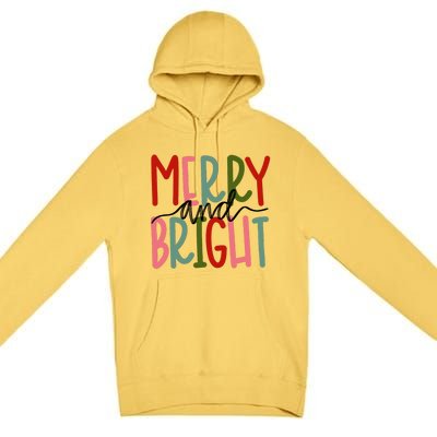 Merry And Bright Christmas Cute Long Sleeve Premium Pullover Hoodie