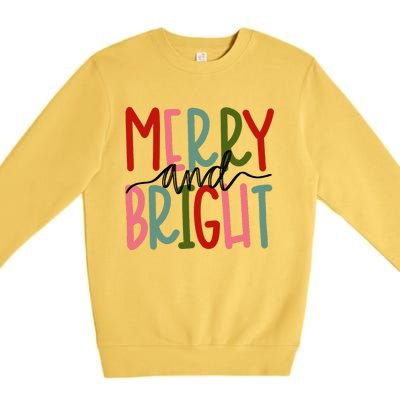 Merry And Bright Christmas Cute Long Sleeve Premium Crewneck Sweatshirt