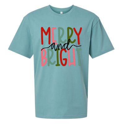 Merry And Bright Christmas Cute Long Sleeve Sueded Cloud Jersey T-Shirt