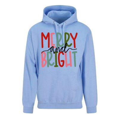 Merry And Bright Christmas Cute Long Sleeve Unisex Surf Hoodie