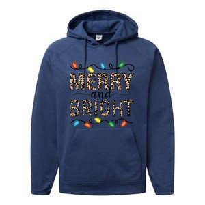 Merry And Bright Christmas Leopard Christmas Lights Tank Top Performance Fleece Hoodie