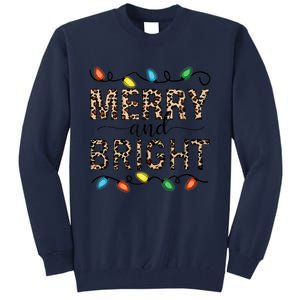 Merry And Bright Christmas Leopard Christmas Lights Tank Top Tall Sweatshirt