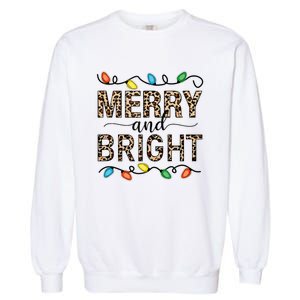 Merry And Bright Christmas Leopard Christmas Lights Tank Top Garment-Dyed Sweatshirt