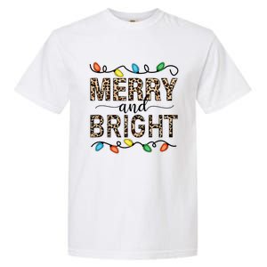 Merry And Bright Christmas Leopard Christmas Lights Tank Top Garment-Dyed Heavyweight T-Shirt