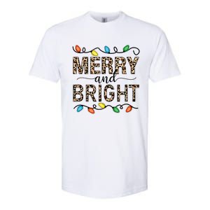 Merry And Bright Christmas Leopard Christmas Lights Tank Top Softstyle CVC T-Shirt