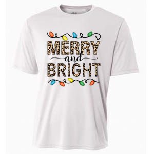 Merry And Bright Christmas Leopard Christmas Lights Tank Top Cooling Performance Crew T-Shirt