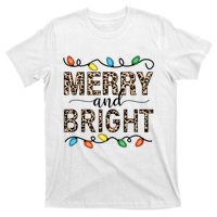 Merry And Bright Christmas Leopard Christmas Lights Tank Top T-Shirt