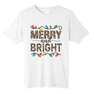 Merry And Bright Christmas Leopard Christmas Lights Tank Top Tall Fusion ChromaSoft Performance T-Shirt