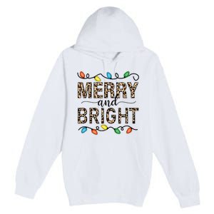 Merry And Bright Christmas Leopard Christmas Lights Tank Top Premium Pullover Hoodie