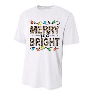 Merry And Bright Christmas Leopard Christmas Lights Tank Top Performance Sprint T-Shirt