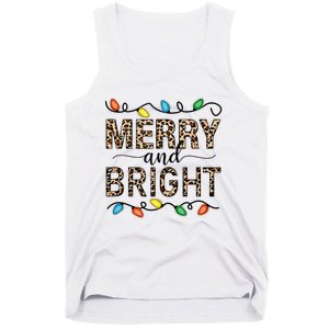 Merry And Bright Christmas Leopard Christmas Lights Tank Top Tank Top