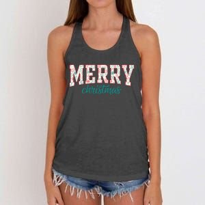 Merry And Bright Christmas Merry Christmas Women's Knotted Racerback Tank