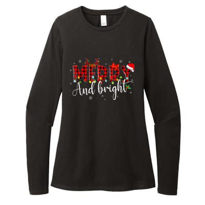 Merry And Bright Christmas Xmas Lights Family Pajama Holiday Womens CVC Long Sleeve Shirt