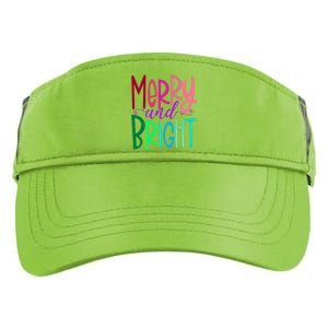 Merry And Bright Colorful Print Letters Christmas Design Adult Drive Performance Visor