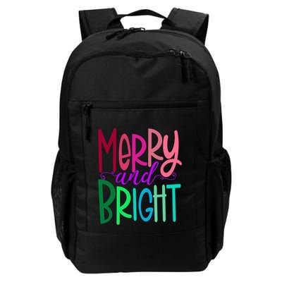 Merry And Bright Colorful Print Letters Christmas Design Backpack