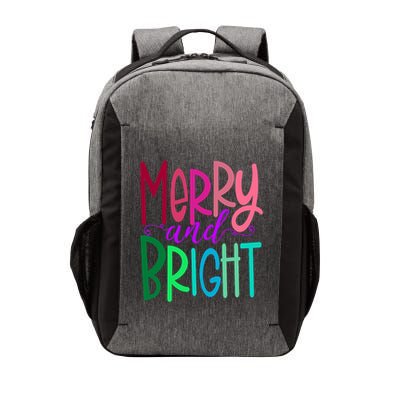 Merry And Bright Colorful Print Letters Christmas Design Vector Backpack