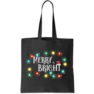 Merry And Bright Cute Christmas Saying Xmas Quote Tote Bag