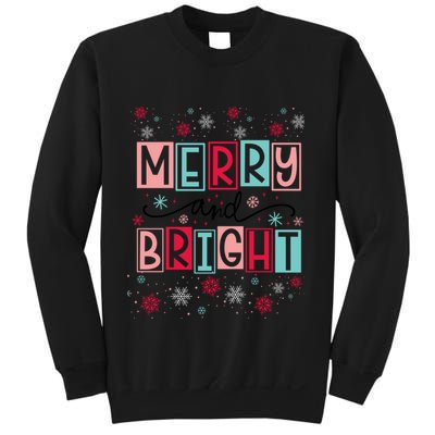 Merry And Bright Christmas Cheer Snowflakes Funny Gift Sweatshirt