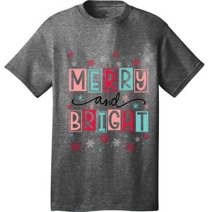 Merry And Bright Christmas Cheer Snowflakes Funny Gift T-Shirt