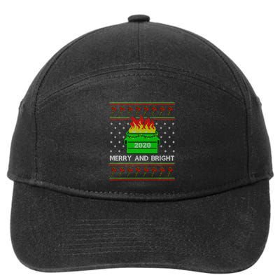 Merry And Bright Dumpster Fire 2020 Christmas 7-Panel Snapback Hat