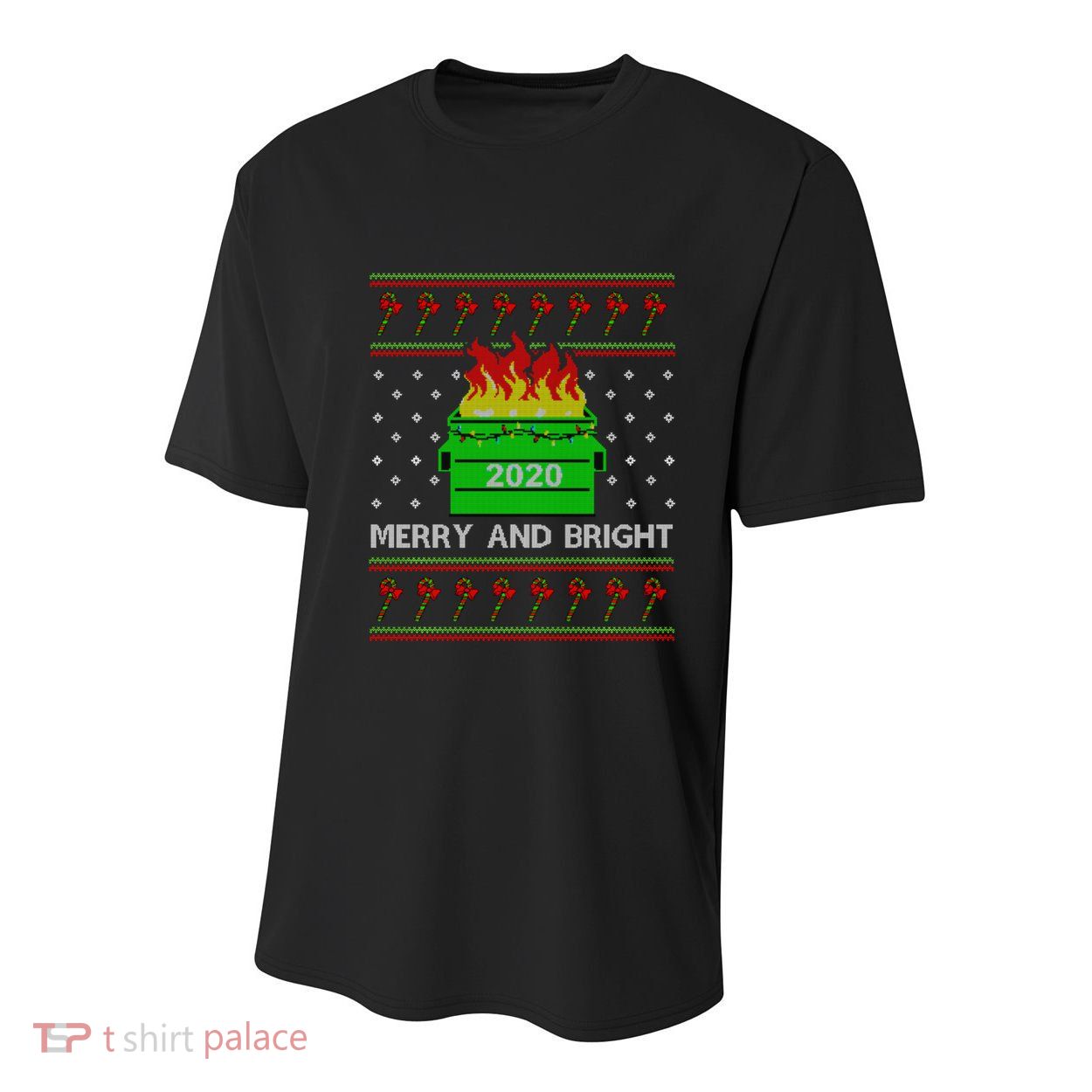 Merry And Bright Dumpster Fire 2020 Christmas Youth Performance Sprint T-Shirt