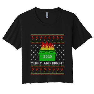 Merry And Bright Dumpster Fire 2020 Christmas Crop Top