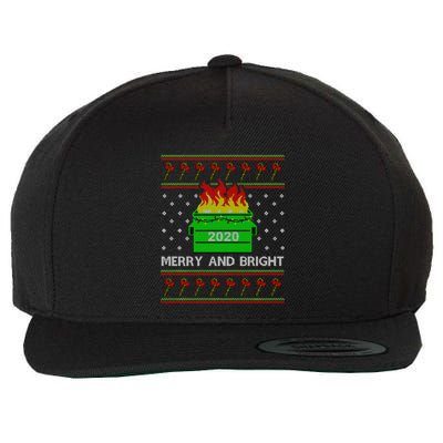 Merry And Bright Dumpster Fire 2020 Christmas Wool Snapback Cap