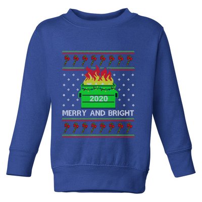 Merry And Bright Dumpster Fire 2020 Christmas Toddler Sweatshirt