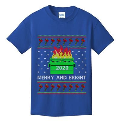 Merry And Bright Dumpster Fire 2020 Christmas Kids T-Shirt