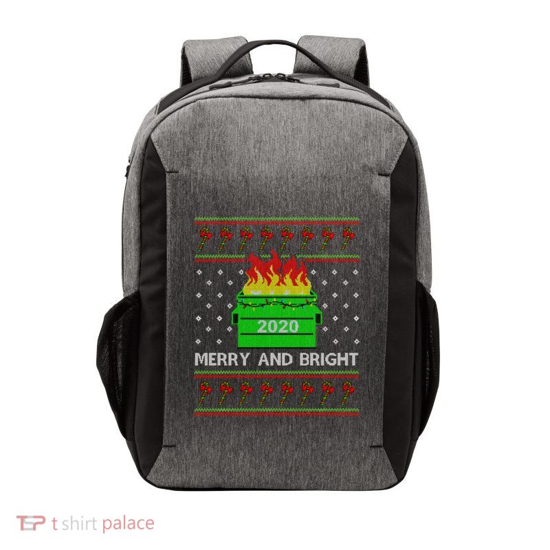 Merry And Bright Dumpster Fire 2020 Christmas Vector Backpack