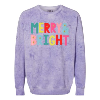 Merry And Bright Fun Colors Premium Colorblast Crewneck Sweatshirt