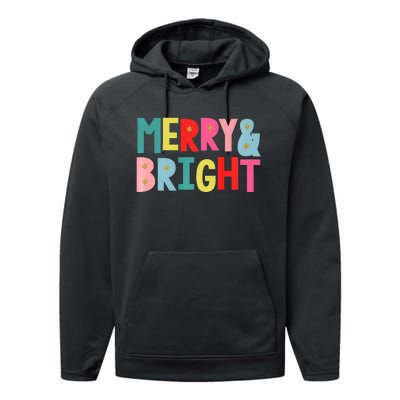 Merry And Bright Fun Colors Premium Performance Fleece Hoodie