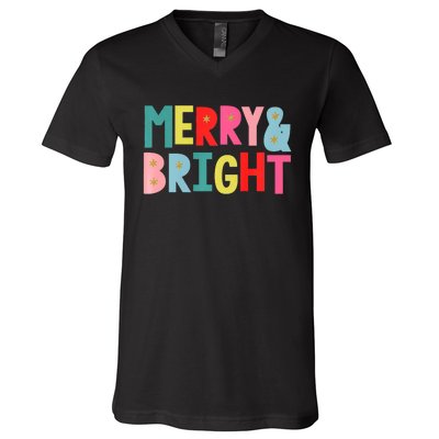 Merry And Bright Fun Colors Premium V-Neck T-Shirt