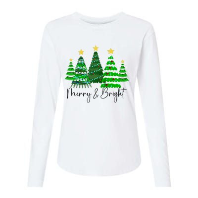 Merry And Bright Funny Christmas Tree Christmas Costume Cute Raglan Baseball Womens Cotton Relaxed Long Sleeve T-Shirt