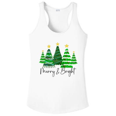 Merry And Bright Funny Christmas Tree Christmas Costume Cute Raglan Baseball Ladies PosiCharge Competitor Racerback Tank