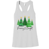 Merry And Bright Funny Christmas Tree Christmas Costume Cute Raglan Baseball Women's Racerback Tank