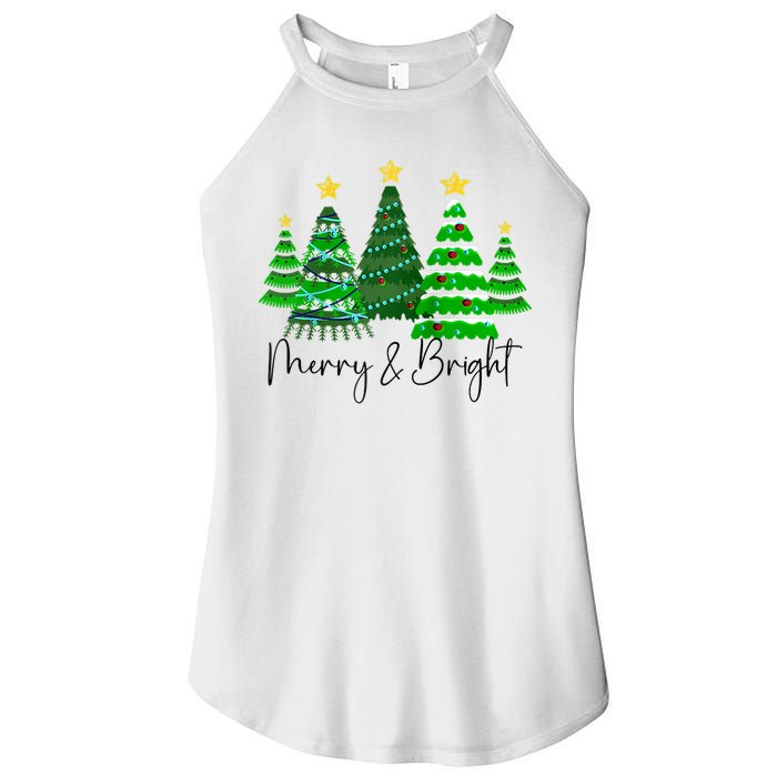 Merry And Bright Funny Christmas Tree Christmas Costume Cute Raglan Baseball Women's Perfect Tri Rocker Tank