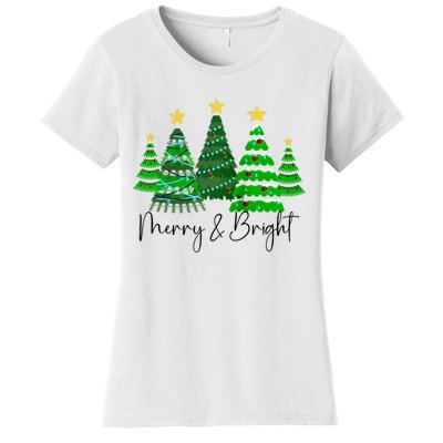 Merry And Bright Funny Christmas Tree Christmas Costume Cute Raglan Baseball Women's T-Shirt