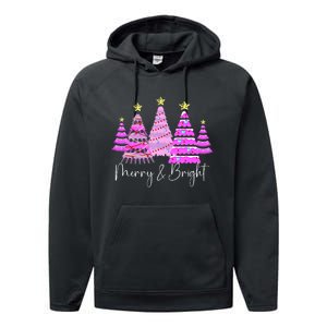 Merry And Bright Funny Christmas Tree Christmas Costume Cute Tank Top Performance Fleece Hoodie