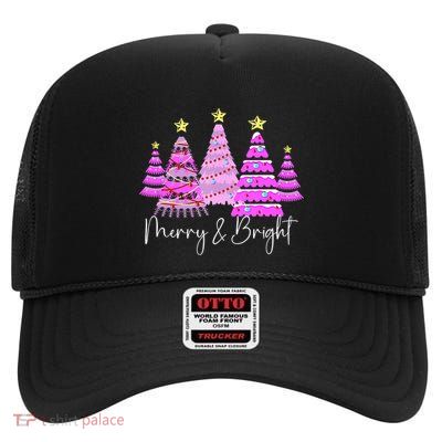 Merry And Bright Funny Christmas Tree Christmas Costume Cute Tank Top High Crown Mesh Back Trucker Hat