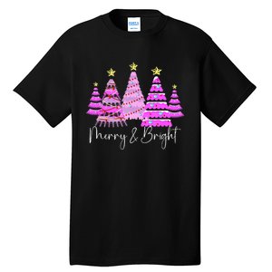 Merry And Bright Funny Christmas Tree Christmas Costume Cute Tank Top Tall T-Shirt