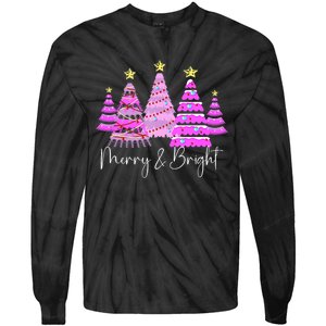 Merry And Bright Funny Christmas Tree Christmas Costume Cute Tank Top Tie-Dye Long Sleeve Shirt