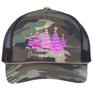 Merry And Bright Funny Christmas Tree Christmas Costume Cute Tank Top Retro Rope Trucker Hat Cap