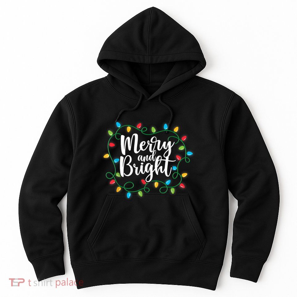 Merry And Bright Funny Family Matching Christmas Outfit Hoodie